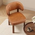 thumbnail image 5 of AFO Modern Adult Faux Leather Solid Print Dining Side Chairs, Brown (Set of 2), 5 of 9