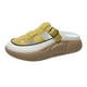 thumbnail image 2 of Sandalias planas antideslizantes para mujer, suela gruesa de 5 cm, cómodas y a la moda. amarillo 35, 2 of 9