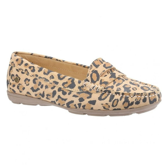 Hush Puppies Womens Margot Leopard Print Suede Loafers