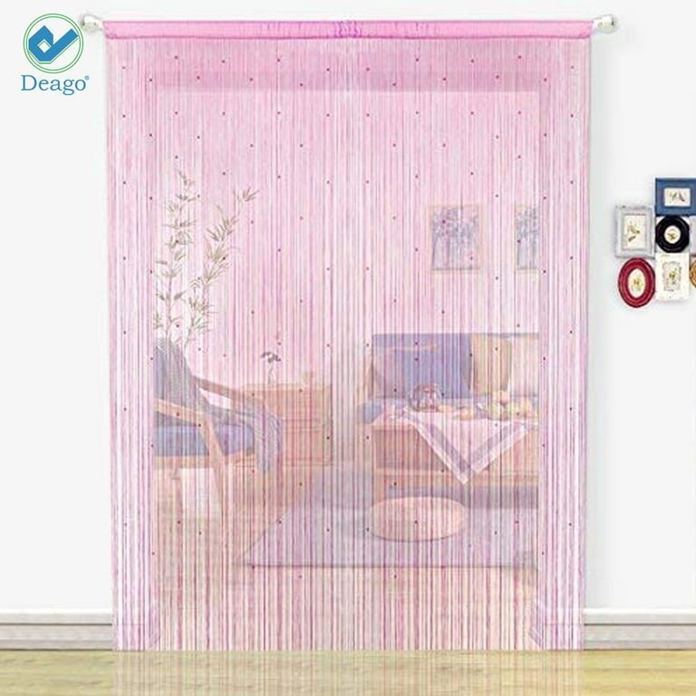 OKUOKA Crystal Beaded Door Curtain Room Door Window Beads String Curtain  Beads Wall Panel Fringe Divider Semi-Hanging Curtains (Size : 200cm Wide)