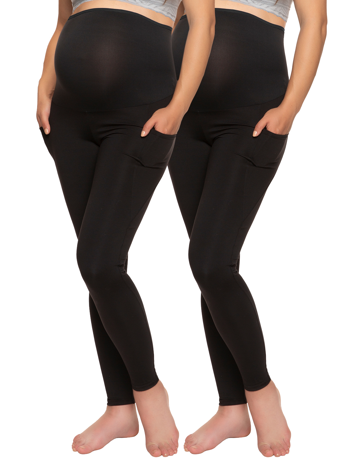 Felina | Sueded Pocket Maternity Legging 2-Pack | Athleisure Pants for  Pregnant Women (Black, Large) - Walmart.com