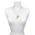 thumbnail image 3 of Delight Jewelry Acrylic Medium Leaf Pearly Orange Silvertone Script Initial Disc - S - Charm Necklace, 20"+3", 3 of 4