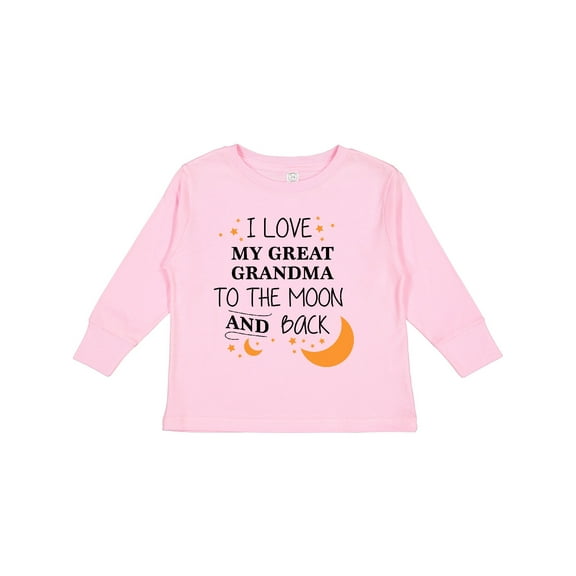 Inktastic I Love My Great Grandma to the Moon and Back Boys or Girls Long Sleeve Toddler T-Shirt
