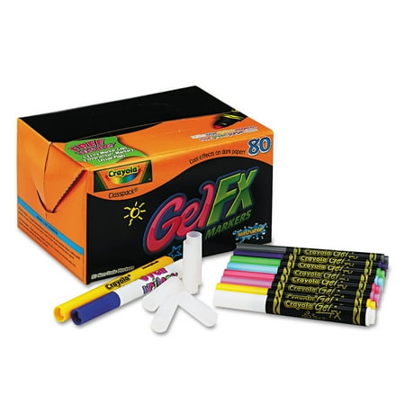 Crayola Washable Gel FX Classpack Markers, Eight Assorted Colors, 80