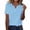 Blue, variant on Khunlpohl Womens V Neck Shirts Striped Short Sleeve Top V Neck Tunic Blouse Loose Summer Casual Tees Tops