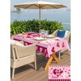 thumbnail image 4 of Outdoor Tablecloth with Umbrella Hole and Zipper, Happy Valentine's Day Rectangle Table Cloth 54x80 Inch Waterproof Tablecloth, Pink Love Hearts Romantic Picnic Table Cover for Patio Camping, 4 of 7