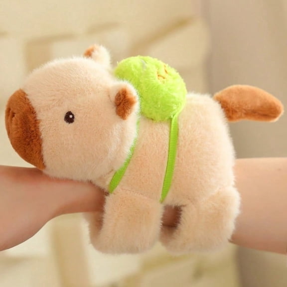 1PCS Capybara Plush Stuffed Animal Hand Puppet Hug Clapping Bracelet Soft Plush Toys Birthday Gifts for Kids Girls