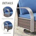thumbnail image 2 of OPOHORO Outdoor Swivel Rocking Glider Chairs Set of 2, Outside All Weather Brown Wicker Patio Rocker Chairs for Porch or Deck, Blue Cushion, 2 of 10