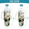 thumbnail image 3 of 30 oz Insulated Stainless Steel Tumbler Double Wall Stainless Steel Tumbler with 2-Way Drinking Vintage White Camellias, 3 of 9