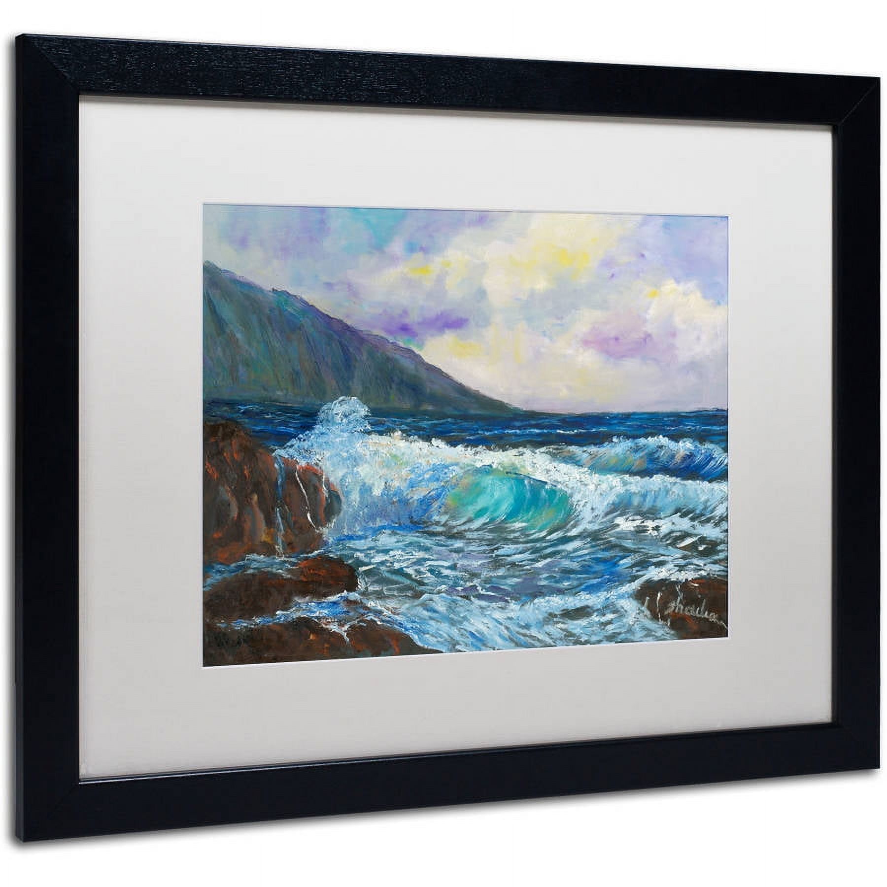 Trademark Fine Art "Maui's Enchanting Seas" Canvas Art by Manor Shadian, White Matte, Black Frame