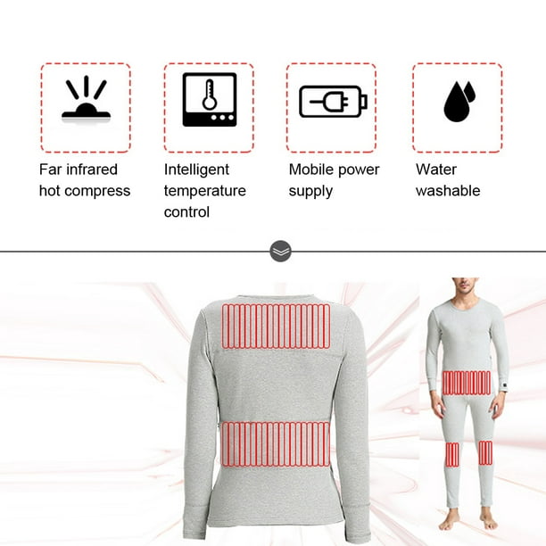 Garosa Vêtements de chauffage électrique, Femmes Hommes Vêtements de  chauffage électrique USB Sous-vêtements chauffants Estomac chaud pour  l'hiver 