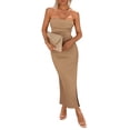 thumbnail image 1 of Vestido Maxi Tubo Strapless PRETTYGARDEN Camel Talla M, 1 of 8