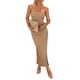 thumbnail image 1 of Vestido Maxi Tubo Strapless PRETTYGARDEN Camel Talla M, 1 of 8