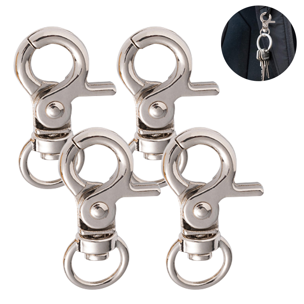 60PCS Metal Swivel Snap Hooks + 30PCS Small Lobster Claw Key Rings – Silver, LEOBRO, Lanyard Hardware
