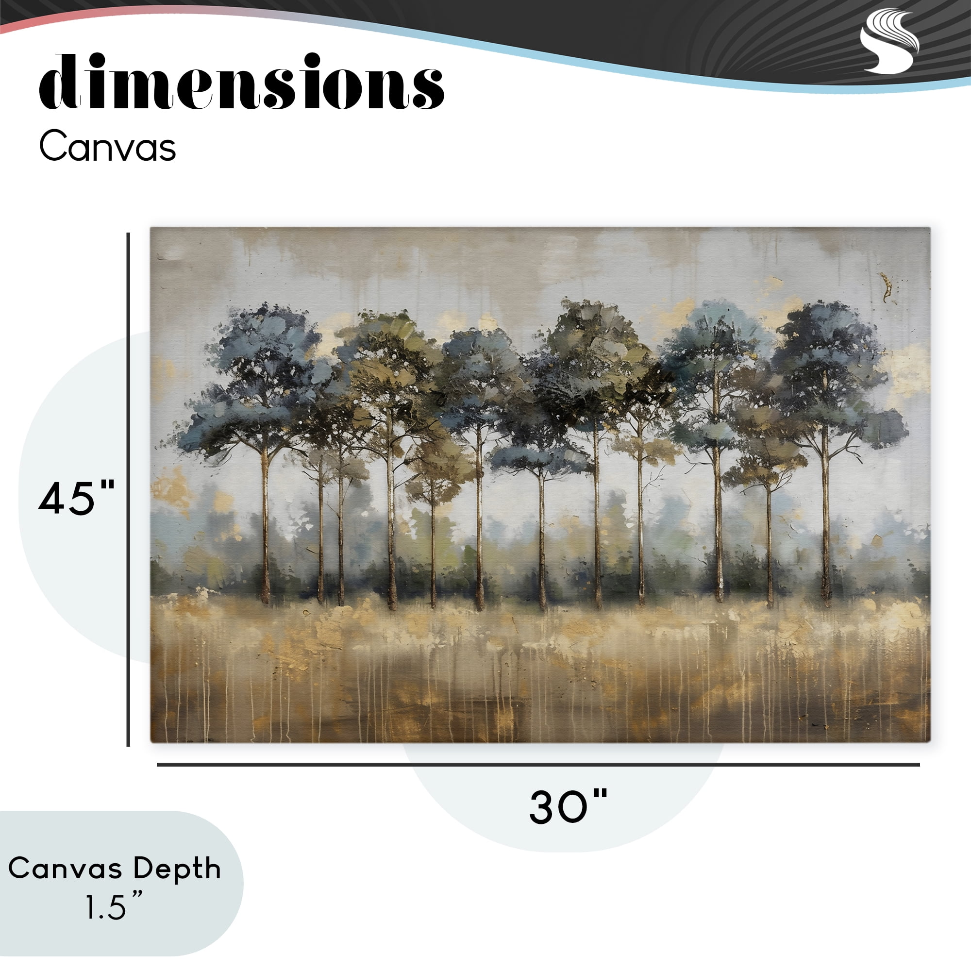Stupell Industries Green & Blue Forest Grove Canvas Wall Art, design by Creative Studio