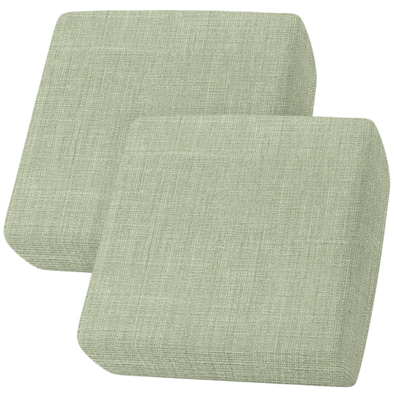 Couch Cushion Covers Green Linen Texture Sofa Cushion Cover Stretch Seat Covers Farmhouse Solid Color Sofa Slipcovers Soft Furniture Protector for Sectional Sofas Living Room Small-2 Pieces