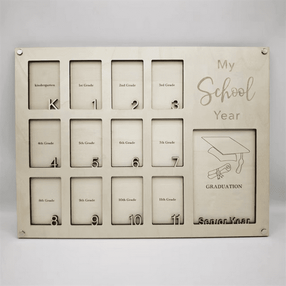 1pc School Years Photo Frame, Graduation School Picture Frame, Back to School Gift, Kindergarten to Senior 12 Grade