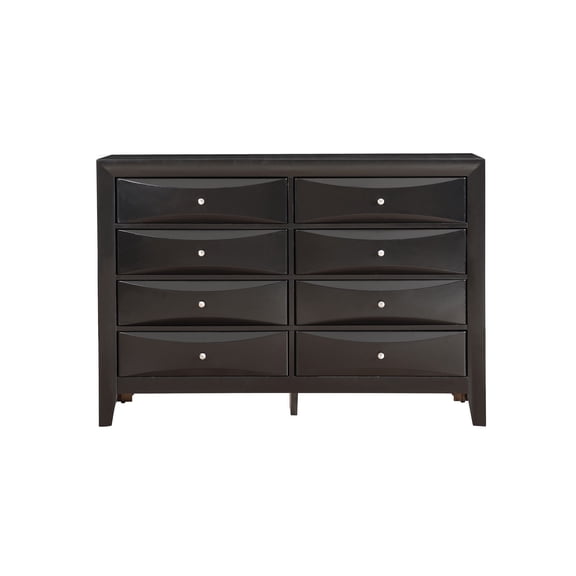Passion Furniture Marilla 8-Drawer Black Dresser (41 in. X 59 in. X 17 in.)