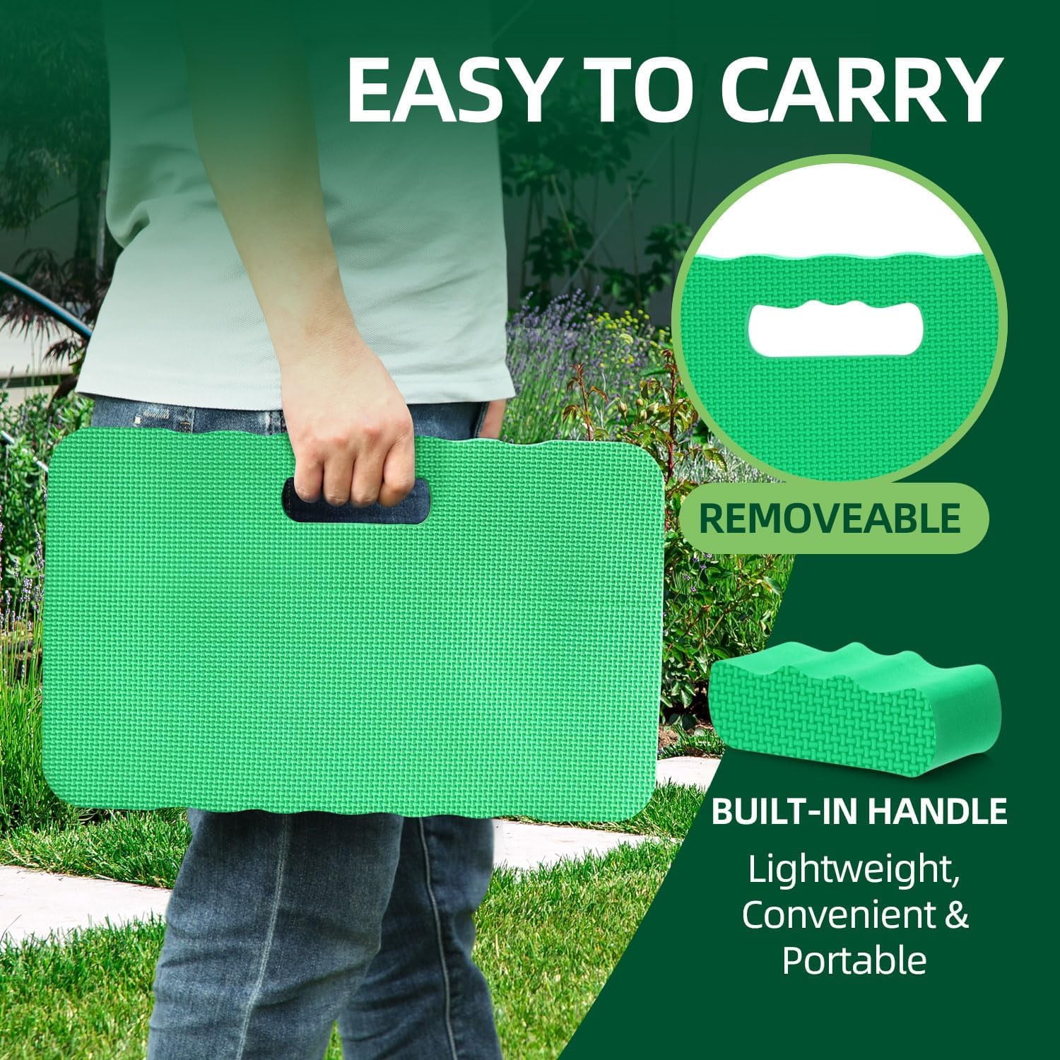 Premium Thick Kneeling Pad, 2-Pack Large Comfortable Gardening Knee Mat with 2 Different Surfaces, Extra Thick Knee Cushion Kneeler for Gardening, Work, Baby Bath, Exercise Perfect Gifts