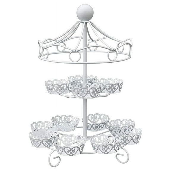 2 Layer-12 Count Carousel Cupcake Stand Holder Display Wedding Cake Cup