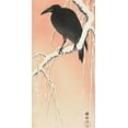 thumbnail image 2 of Koson, Ohara 14x24 White Modern Wood Framed Museum Art Print Titled - Crow on snowy branch, 2 of 4