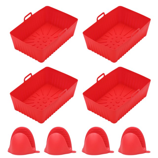 Revestimientos de silicona reutilizables para freidora, cestas rectangulares para freidora, accesorios para freidora
