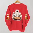 thumbnail image 2 of Women Halloween Sweatshirt Ghost Pumpkin Printed Round Neck Pullover Shirts Long Sleeved Loose Cute Spooky Fall Casual Sweatshirt, 2 of 5