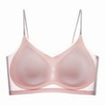 thumbnail image 2 of Feancey Women's Plus Size Bras Adjustable Spaghetti Strap Wireless Brassiere Comfort Support Everyday Bralettes Casual Breathable Sports Bra Pink 3XL, 2 of 4