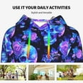 thumbnail image 4 of Lsque cool crystal Skull flower Pattern Casual Women's Hoodie,Hooded Sweatshirt with Kangaroo Pocket,Pullover Hoodie with Eye-catching Drawstrings-Large, 4 of 7