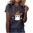 thumbnail image 3 of Wiyuqeen Halloween Pumpkin Shirt Women Funny Ghosts Graphic Tees Short Sleeve Crewneck Fall T-Shirt Thanksgiving Gift Tops S-XXL, 3 of 8