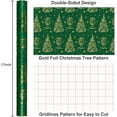 thumbnail image 3 of Green Christmas Wrapping Paper, Green Trees Wrapping Paper, Elegant Christmas Tree With Gold Foil Design Winter Holiday Gift Wrap for Gift Packaging, Festive Decoration (17 Inch X 33 Feet), 3 of 15