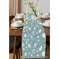 thumbnail image 2 of Hokiten Table Runners 48 Inches Long Dress Scarves, Spring Flowers Farmhouse Kitchen/Dining Table Runner, Short Coffee Tablerunners, Watercolor Vintage Plant Aqua Blue Leaf 13x48 Inch, 2 of 7
