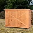 thumbnail image 2 of Zimtown 38in Outdoor Wooden Sheds Storage Cabinet w/ Doors,Garden Fir Tool Shed, 2 of 10