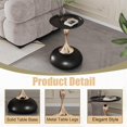 thumbnail image 4 of Round Side Table, Small Black End Table with Metal Pedestal, Modern Martini Table for Small Space Living Room, Bedroom, Easy Assembly 15" x 21.6" Drink Table, 4 of 14