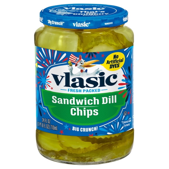 Vlasic Sandwich Dill Pickle Chips, Keto Friendly, 24 fl. oz.