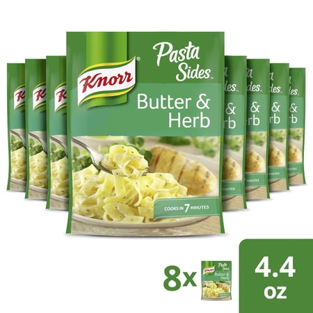 Knorr Pasta Sides Butter & Herb Fettuccine, Cooks in 7 Minutes, 4.4 oz, 8 Count
