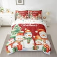thumbnail image 2 of Manfei Cute Snowman Bedding Comforter Set 7pcs for Children, Merry Christmas Full Bedding Set, Xmas Tree Gifts Fitted Sheet Flat Sheet, Super Cozy Room Decor, 2 of 8