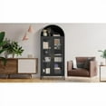 thumbnail image 5 of Trilenars 73 inch Modern Arched Metal Cabinet in Black,Black, 5 of 8
