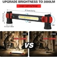 thumbnail image 2 of Kidsjoy LED Under Hood Work Light Bar, 3000LM Magnetic Rechargeable, 5200mAh Cordless for Automotive Repair, Black, 2 of 8