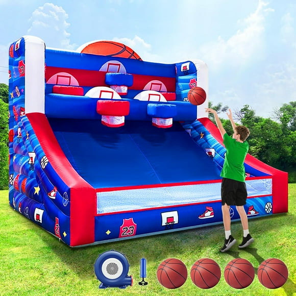 Aro inflable de baloncesto GR8FUN de 13 pies con 5 aros y ventilador de 480 W, 110 V