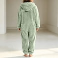 thumbnail image 7 of JOANKDMI Tween Girls Fuzzy Fleece Size 11-12 Onesie Pajamas with Cute Ears Hood and Pockets Zipper One Piece Jumpsuit Warm Fluffy Sleepwear for Winter Lounge Homewear, 7 of 7