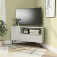 thumbnail image 5 of Bowery Hill Modern Wood Multi-Storage Corner TV Stand in White, 5 of 10