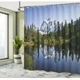 thumbnail image 5 of Ambesonne Mountain Shower Curtain, Tree and Snowy Nature, 69"Wx84"L, Green Blue White, 5 of 5