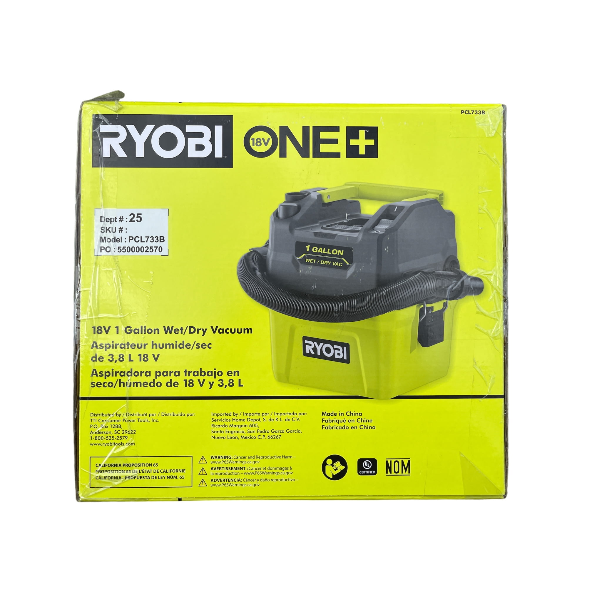 RYOBI (P733B) 1 GALLON WET/DRY VACUUM - TOOL ONLY