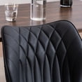 thumbnail image 4 of YOUNIKE Upholstered Dining Chairs Set of 2, Faux Leather Kitchen Chairs, Modern Side Chairs, Wide Curved Back, Metal Legs, Black, 4 of 14