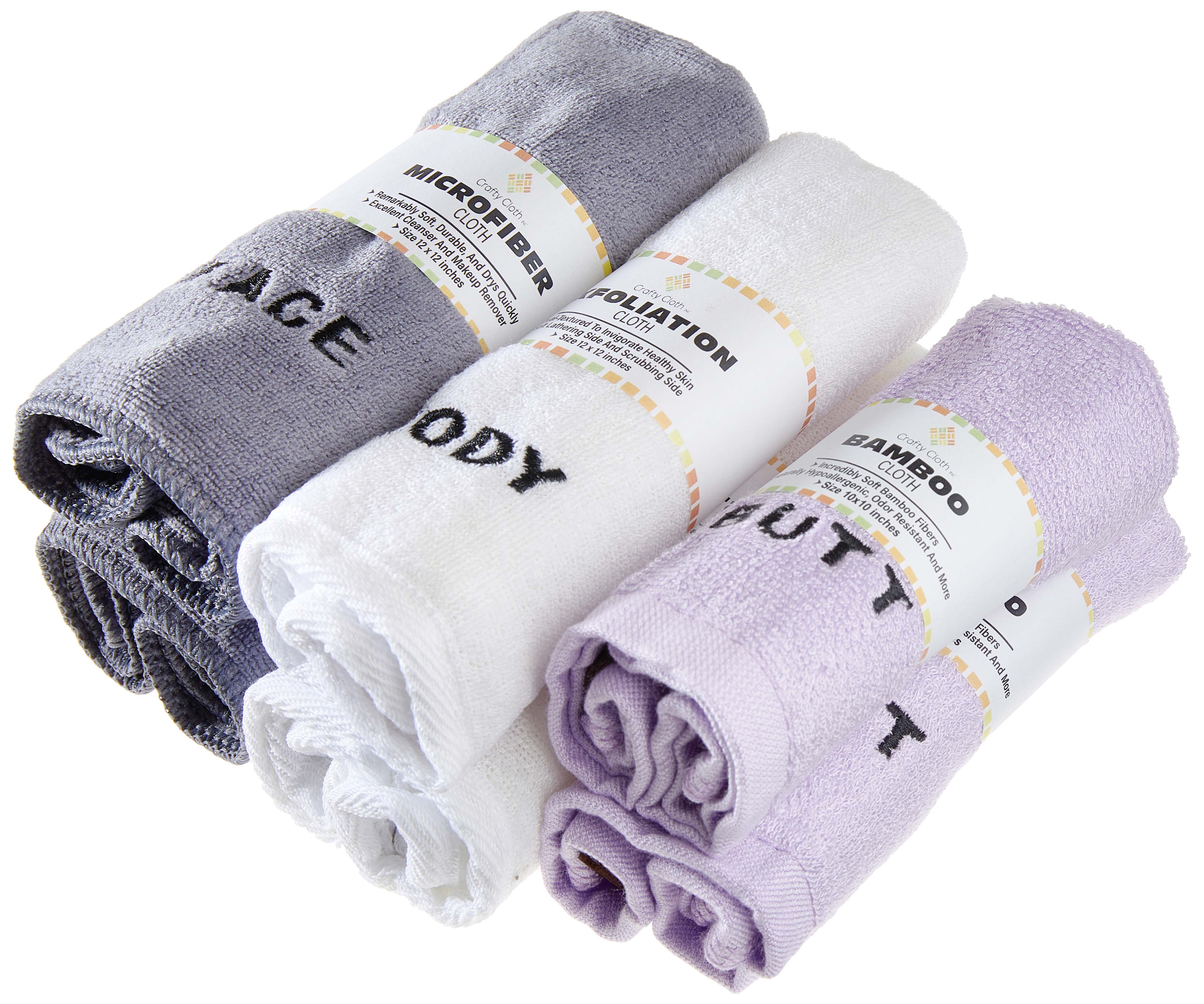 Crafty Cloth Exfoliating Washcloth | Reusable Bath Dual Sided Face and Body Exfoliator | Body Scrub Back Scrubber Shower Towel for Men and Women