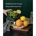 thumbnail image 2 of Cesta de fruta multifunción de hierro dorado, caja interior extraíble, cuenco para almacenar frutas, verduras, pan y dulces, dorado Hy, 2 of 5