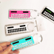 thumbnail image 3 of Calculadora, regla y lupa, mini calculadora solar transparente con regla y lupa, material escolar para estudiantes, color rosa, 3 of 5