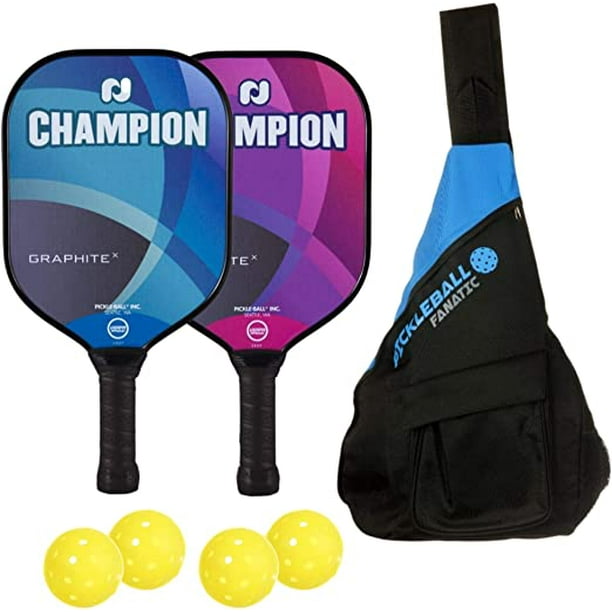 Champion Graphite X Pickleball Paddle Bundle for 2 Players (2 Paddles ...