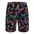 thumbnail image 6 of Kdxio Rainbow Butterflies Pattern Mens Casual Shorts - Drawstring Summer Beach Sports Shorts for Men, 6 of 9